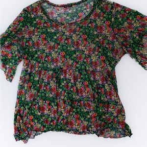 Cha Cha Vente Multicolor Floral Blouse